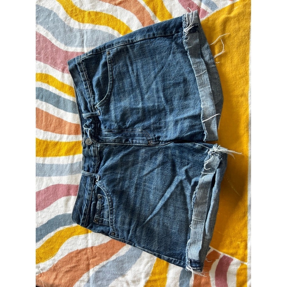 GAP Sexy Boyfriend Dark Blue Rolled Hem Denim Shorts 27p Petite